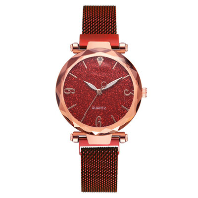 

Best Selling Women Watches Design Mesh Belt Strap Ladies Analog Quartz Wristwatch Irregular Starry Sky Dial Clock Kol Saati