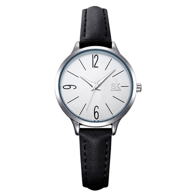 

Fashion Watch Women Casual Leather Quartz Watch Round Wrist Watch Women Blue Band Watch Relogio Feminino Reloj Mujer Shengke New