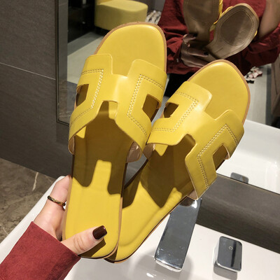 

Summer sandals&slippers women wear fashion lazy slippers with flat soles dragging H slippers