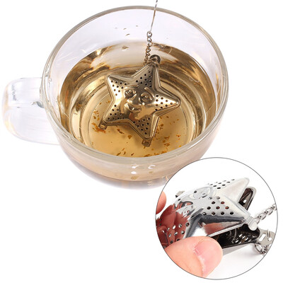 

Cute Stainless Steel Loose Tea Infuser Leaf Strainer Filter Diffuser Herbal Spice Star ChainLoose Tea Infuser