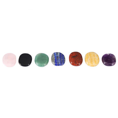 

Greensen 7pcs Natural Thin Crystal Healing Stone Irregular Seven Chakra Energy Slice