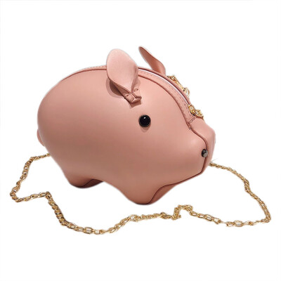 

Tailored Fashion Women Pure Color Wild Chain Pig Treasure Messenger Shoulder Bag