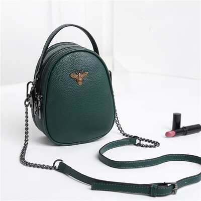 

Womens bag leather 2019 new small bag mini Korean fashion wild single shoulder Messenger phone bag bee packet