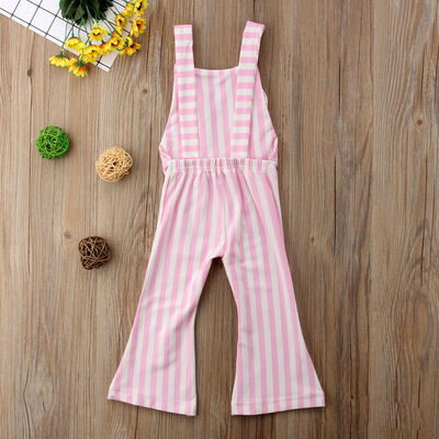 

Toddler Kids Baby Girl Stripes Brace Pants Overalls Jumpsuit Romper Outfits Mon
