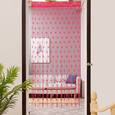 

Gobestart 50x200cm Love Heart String Curtain Window Door Divider Sheer Curtain Valance