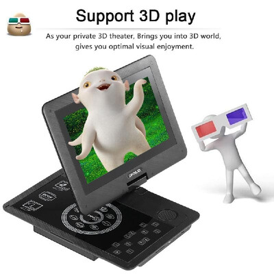

GKNUO GKN-100 101 Inches Portable DVD Player Touch Buttons Swivel Screen Digital Multimedia Player Support SD U Drive AV IN &