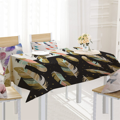 

Toponeto Feather Table Cloth Linen Tablecloth For Kitchen Decorative Dining Table Cover