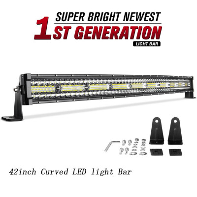 

Tri Row 42inch LED Light Bar Curved Combo Beam Driving Offroad Truck SUV ATV 42