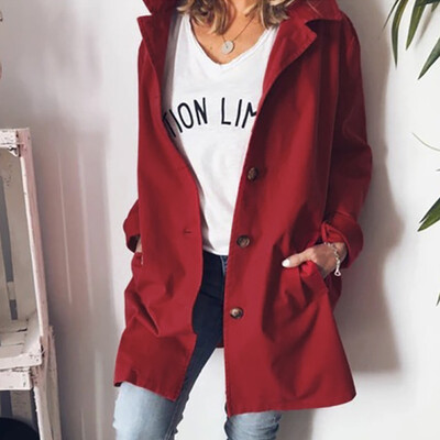 

Tailored Womens Ladies Cardigan Solid Long Sleeve Pocket Coat Outerwear Trench Coat