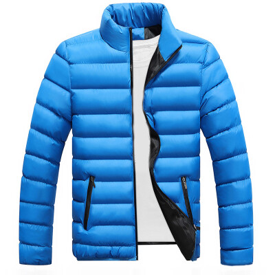 

Mens Solid Thick Warm Autumn Winter Coats Zipper Stand Collar Jackets Outwear