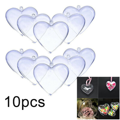

10pcs Hanging Fillable Box Empty Christmas Clear Storage Star Heart Shaped