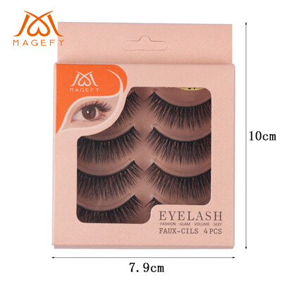 

〖Follure〗4Pair Luxury 3D False Lashes Fluffy Strip Eyelashes Long Natural Party