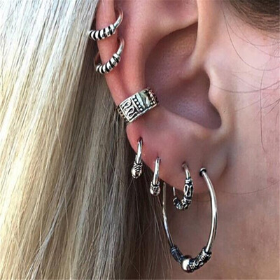 

Bohemian Style Pendant Earring Leaf Owl Stud Earring For Women Antique Silver Ethnic Gold Color Earring Wholesale