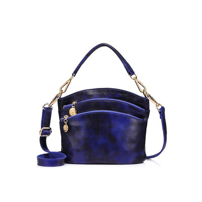 

REALER brand fashion women genuine leather handbag high quality zipper shoulder bag three grid tote messenger bag 2017 new