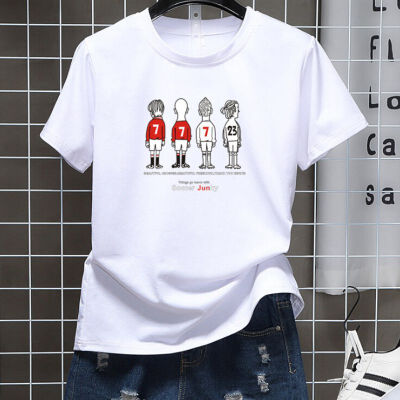 

Women T-shirt Cartoon Print Casual women t-shirt Round Collar Loose Short Sleeve Simple Wild Female Tops Tees