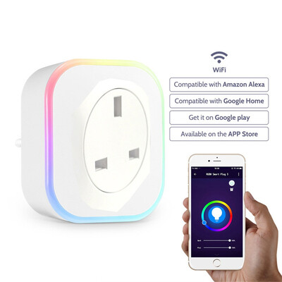 

〖Follure〗LED Smart Plug Wifi Socket Voice Remote Control with Echo Alexa Google Home UK
