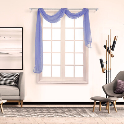 

Gobestart 1Pcs Voile Curtain Swags All Colours Pelmet Valance Net Curtains Voile Swag