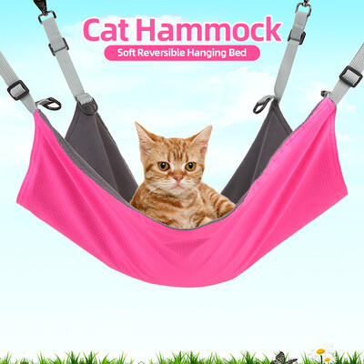 

Cat Hammock Soft Reversible Hanging Bed Waterproof Nylon Hammock Mat for Kitten Cats Pets
