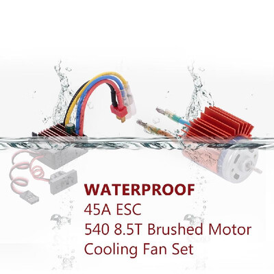 

ZD Racing 540 85T Brushed Motor with 45A ESC Cooling Fan Set for 110 RC Buggy Truggy Truck Crawler