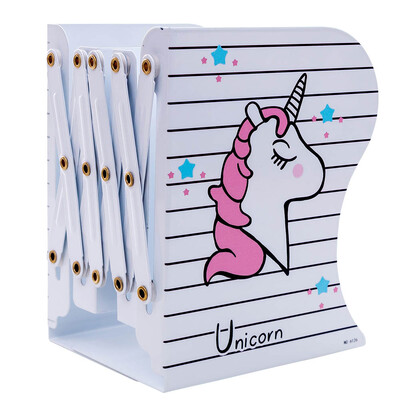 

Cute Unicorn Telescopic Metal Bookshelf Hollow Air Folding Holder Christmas Birthday Party Holiday Gift