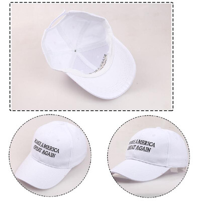

Make America Great Again Adjustable Baseball Cap with Embroidery Unisex Flag Cotton Hats Letter Sport Gorras Casquette White With