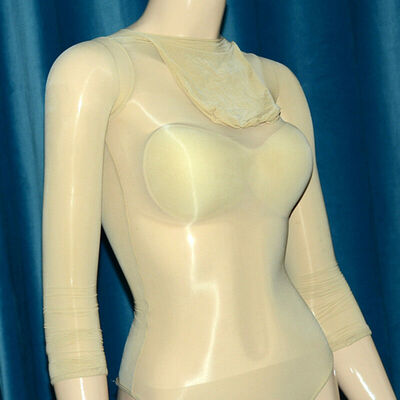 

Womens Solid Long Sleeve See-through Hooded Slim Fit Elastic Casual Bodysuit