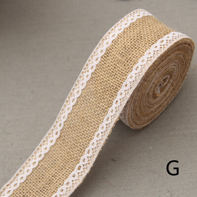 

Gobestart Wedding Party Decor Rustic Vintage Lace Edged Jute Hessian Burlap Ribbon Roll A