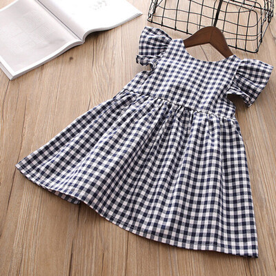 

Toddler Kids Baby Girl Backless Plaid Ruffle Princess Party Casual Dress Clothes