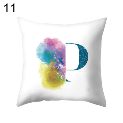 

Colorful Capital Letter Throw Pillow Case Sofa Bed Cushion Cover Home Car Decor