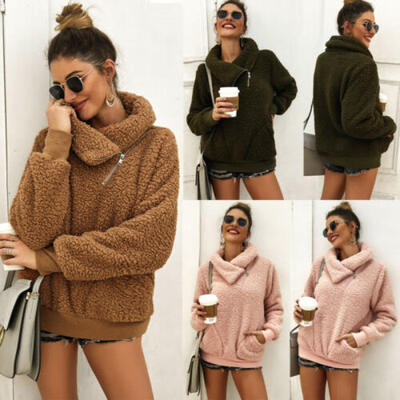 

Women Winter Loose Fluffy Pullover Hoodie Jacket Warm Outerwear Coat Sweatshirt