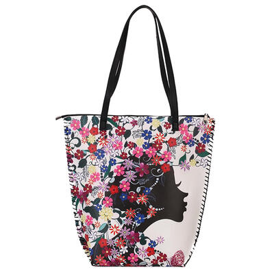 

Ethnic Printing Leather Totes Women Shoulder Handbags Large Top-handle Bags