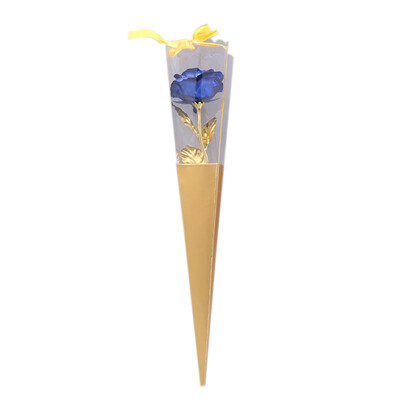 

Valentines Day Creative Gift 24K Foil Plated Rose Gold Flower Forever lovers Rose Artificial Flowers Wedding Decor