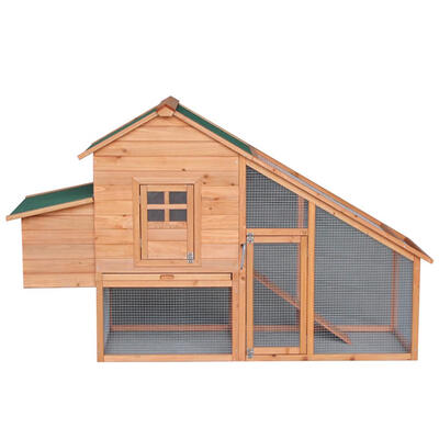 

75" Waterproof Roof Two-tier Wooden Chicken Coop Rabbit Poultry Cage Habita