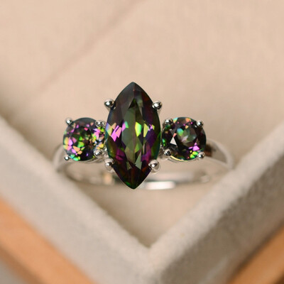 

Fashion Female Rainbow Rings With Stones Cubic Zircon Ring Vintage Engagement Wedding Rings For Women Jewelry