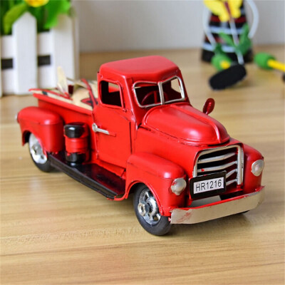 

Tailored Vintage Red Metal Truck Christmas Ornament Kids Xmas Gifts Toy Table Top Decor