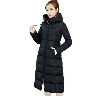 

Toponeto Women Winter Coat Collar Long Jackets Warm Thicken Padded Hooded Coat