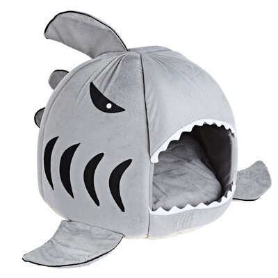 

Lovely Soft Shark Mouth Shape Doghouse Pet Kennel with Cushion