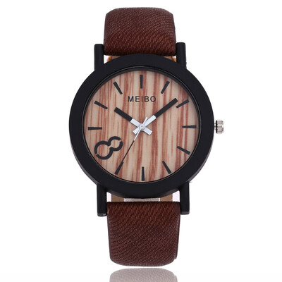 

Explosion models imitation wood grain watch mens casual belt quartz watch