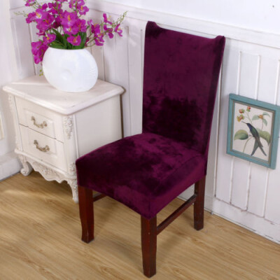 

Stretch Fox Velvet Fabric Dining Room Wedding Kitchen Home Chair Seat Covers 11 Colors Available