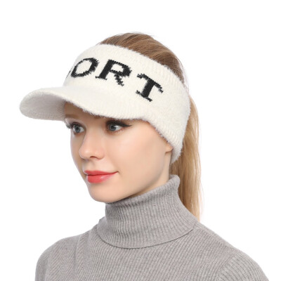 

Tailored Fashion Women Curling Baseball Hat Winter Warm Crown-less knitted Peaked Cap