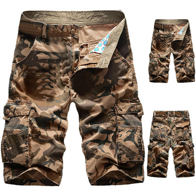 

Gobestart Mens Casual Pure Color Outdoors Pocket Beach Work Trouser Cargo Shorts Pant