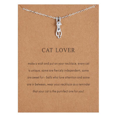 

Card Jewelry Fashion Animal Pendant Necklace Bird Dragonfly Elephant Cat Horse Choker Clavicle Chain Necklace Women Friends Gift