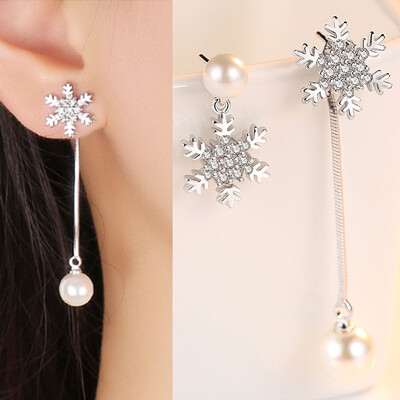 

1 Pair Chic Earring Asymmetric Snowflake Usable Lovely Best Earrings Jewelry