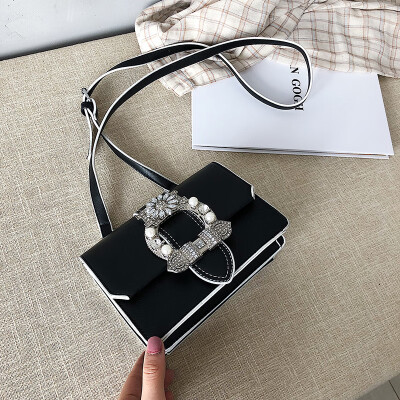 

Ladys Summer Messenger Bag 2019 New Diamond Shoulder Bag Small Handbag PU Flap Casual Women Metal Crossbody Bag Tote Bags Bolso