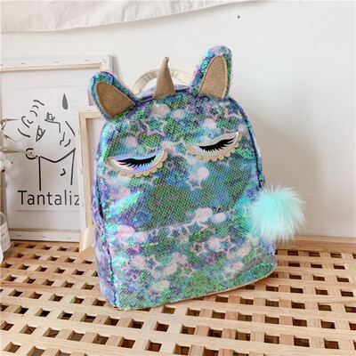 

New Cartoon Unicorn Sequin Mini Kids Girls Women Backpack School Bag Gift