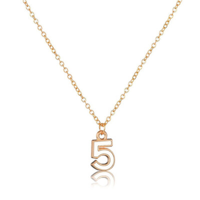 

Women Number 5 Design Wedding Party Necklace Black And White Color Pendant Necklace Female Jewelry Women Personality Necklace