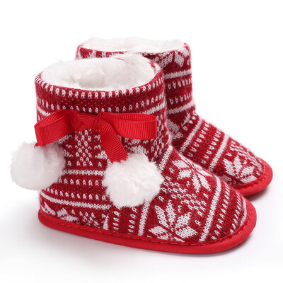 

Winter Baby Boots Fashion Cute Cartoon Santa Claus Shoes Infant Toddler Boy Girl Super Warm Snowfield Newborn Christmas Booty