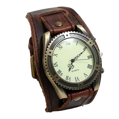 

Gobestart Men Punk Retro Simple Fashion Pin Buckle Strap Leather Watch