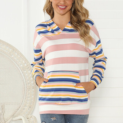 

Tailored Fashion Women Patchwork Long Sleeve Loose Hoodie Pullover Sweatshirt Tops Blouse