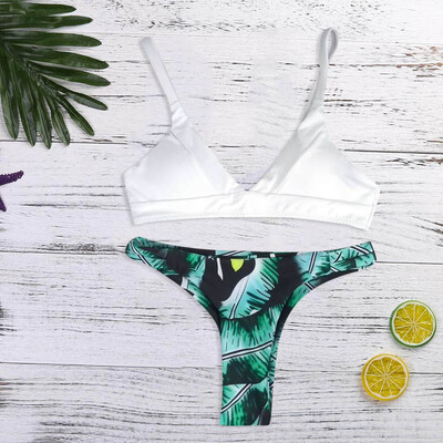 

Roseonmyhand Women Printing Bandage Bikini Set Brazilian Swimwear Beachwear Swimsuit